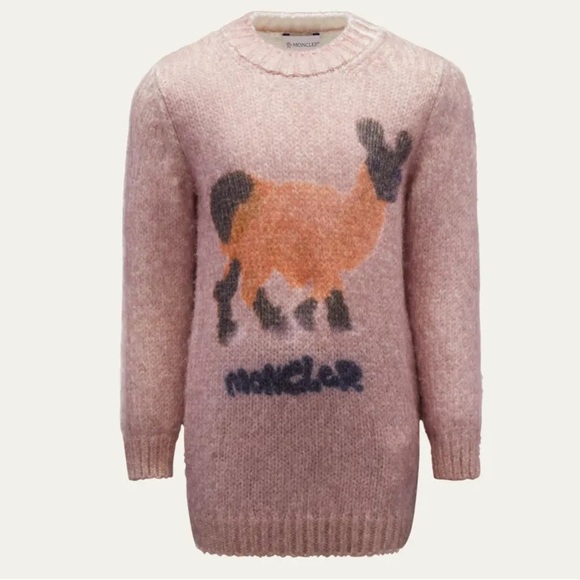 MONCLER ENFANT Long Sleeved Wool Blend Crew Neck Sweater Dress Little Girls Sz.6 - Picture 3 of 15